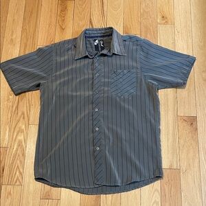 Stylish Charcoal Striped Men's Button Down Shirt